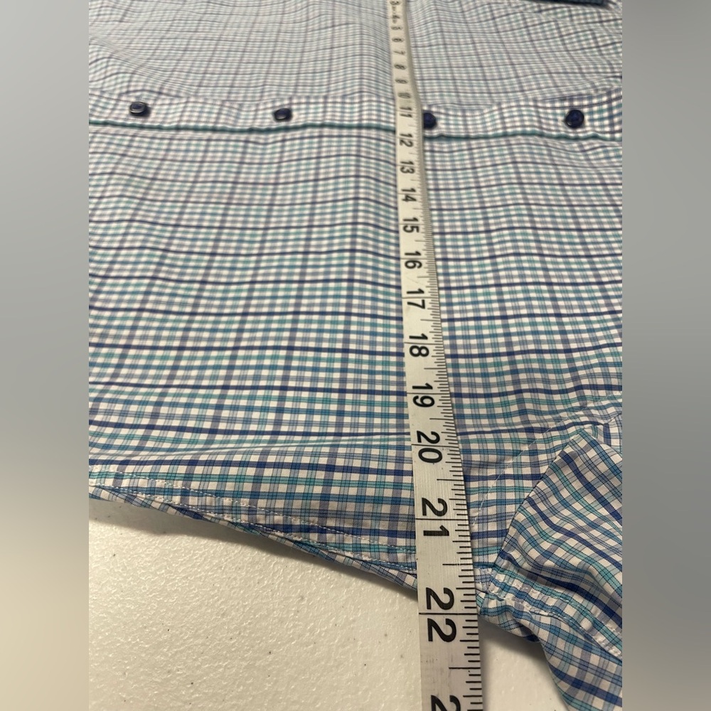 Buttoned Down LS BD Blue White Plaid Checkered Slim Shirt Men’s Size M - Picture 3 of 6